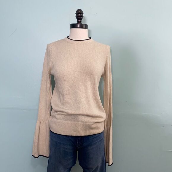 Lumiere Cream Fluted Wrist Fitted Sweater - Picture 1 of 4